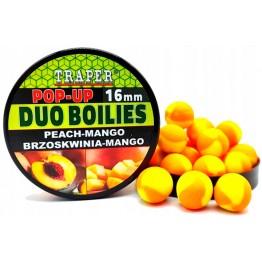 Бойлы Traper Duo Boilies Pop-up 16 мм/40 г Brzoskwinia/Mango (Персик/Манго)